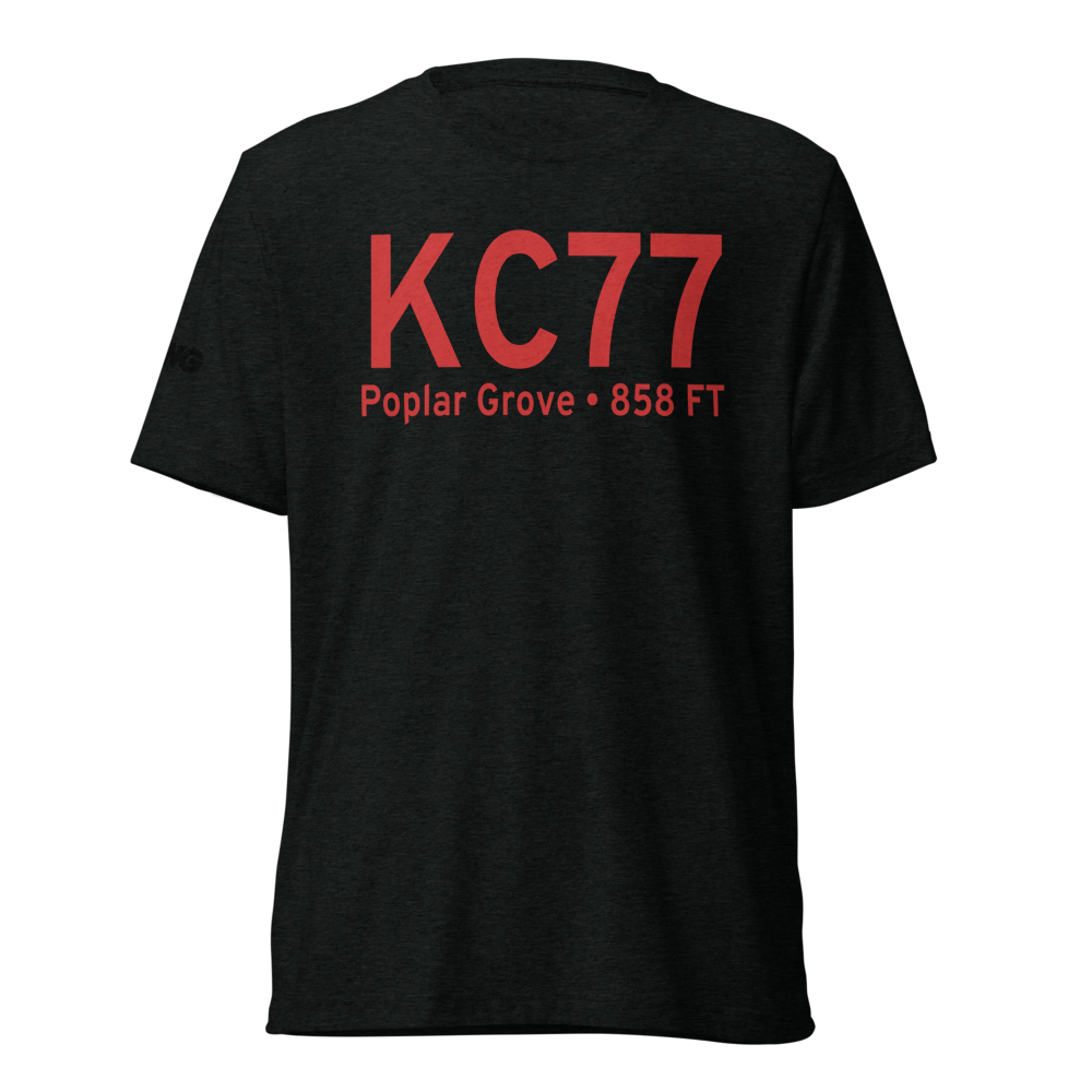 Poplar Grove Airport (KC77) ICAO Tri-blend T-Shirt 