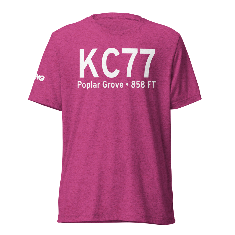 Poplar Grove Airport (KC77) ICAO Tri-blend T-Shirt 