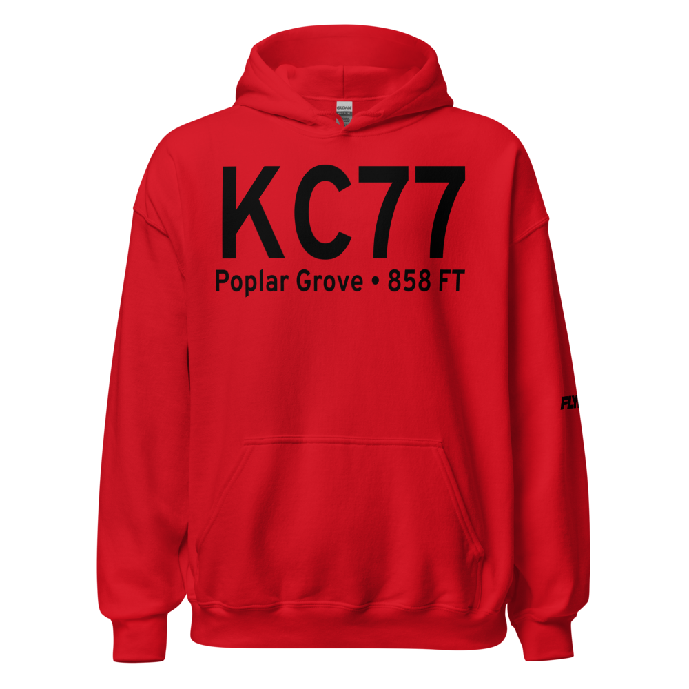 Poplar Grove Airport (KC77) ICAO Hoodie Sweatshirt 