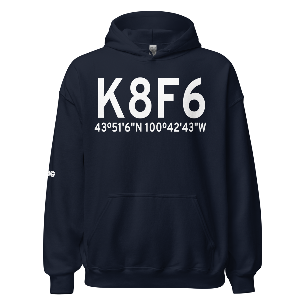 Murdo Municipal Airport (K8F6) ICAO Hoodie Sweatshirt 