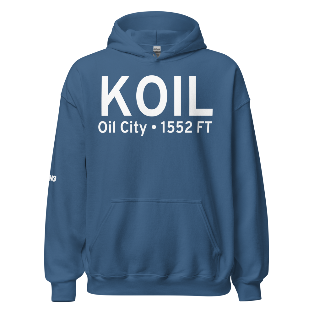 Splane Memorial Airport (KOIL) ICAO Hoodie Sweatshirt 