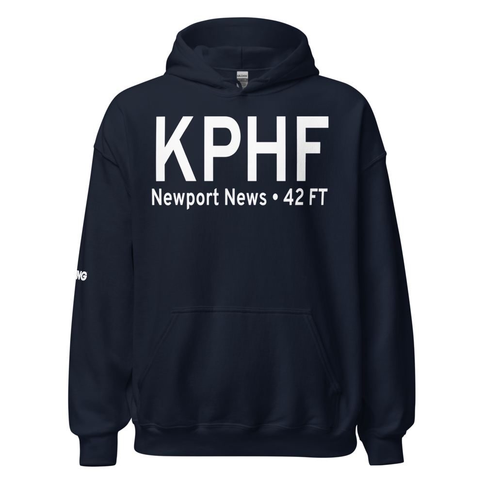 Newport News Williamsburg International Airport (KPHF) ICAO Hoodie Sweatshirt 