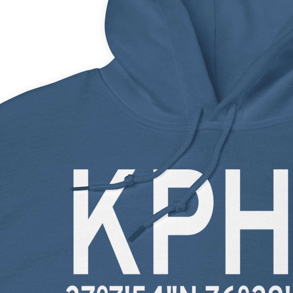 Newport News Williamsburg International Airport (KPHF) ICAO Hoodie Sweatshirt 