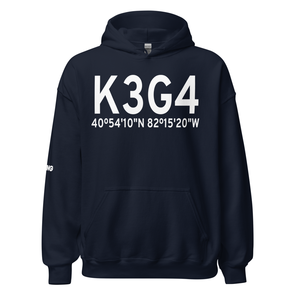 Ashland County Airport (K3G4) ICAO Hoodie Sweatshirt 