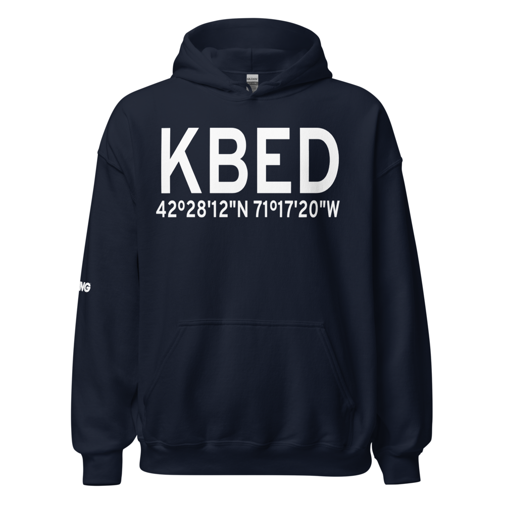 Laurence G Hanscom Field (KBED) ICAO Hoodie Sweatshirt 