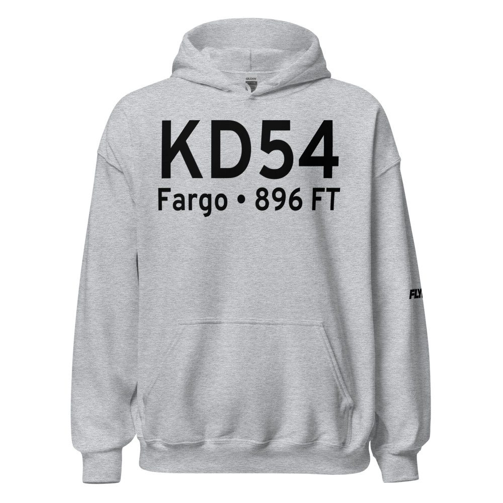 West Fargo Municipal Airport (KD54) ICAO Hoodie Sweatshirt 