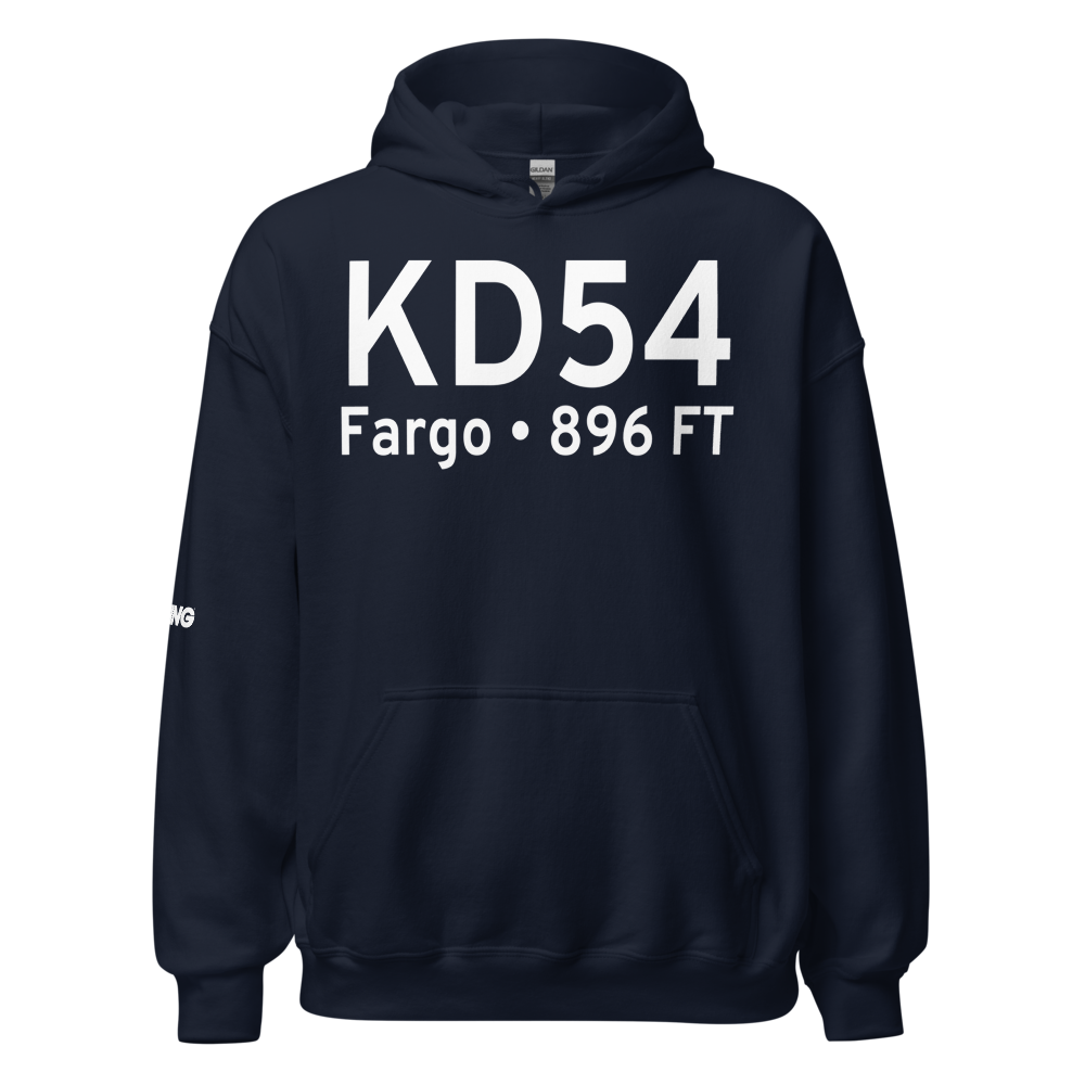 West Fargo Municipal Airport (KD54) ICAO Hoodie Sweatshirt 
