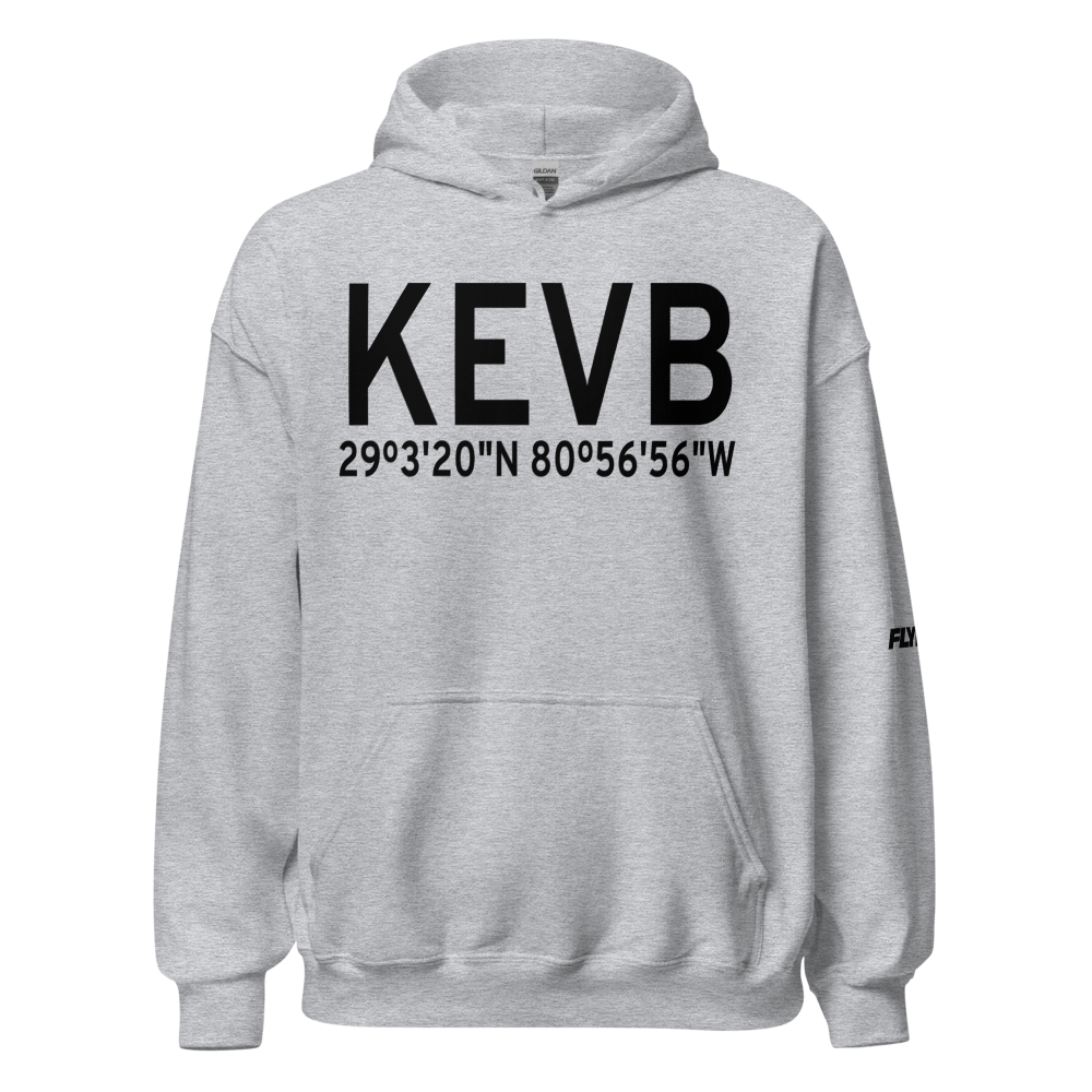 New Smyrna Beach Municipal Airport (KEVB) ICAO Hoodie Sweatshirt 
