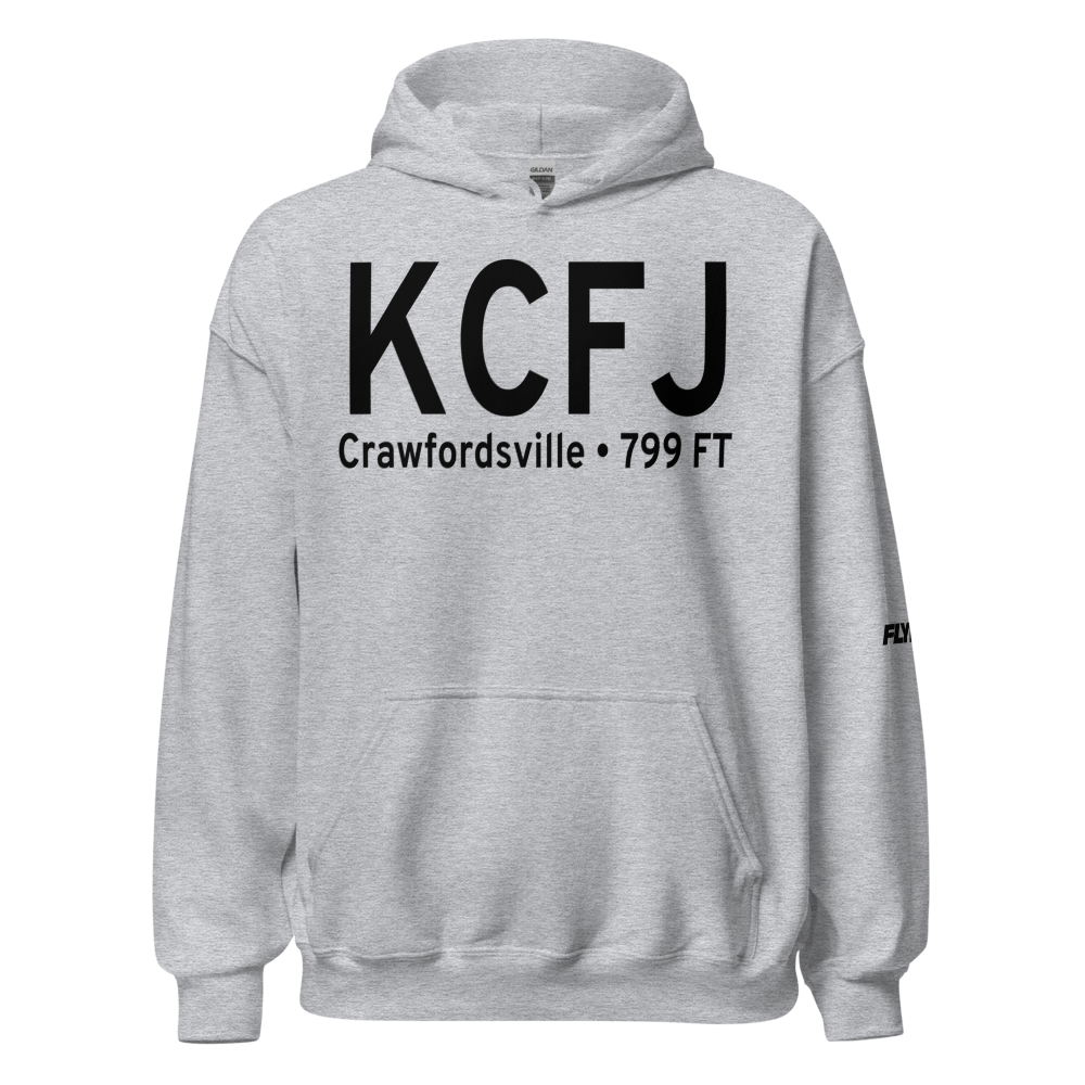 Crawfordsville Regional Airport (KCFJ) ICAO Hoodie Sweatshirt 
