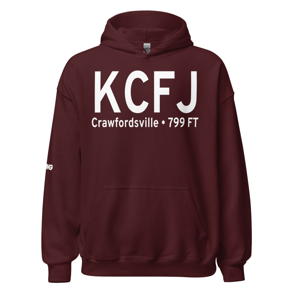 Crawfordsville Regional Airport (KCFJ) ICAO Hoodie Sweatshirt 