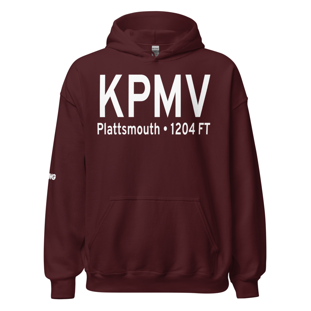 Plattsmouth Municipal Airport (KPMV) ICAO Hoodie Sweatshirt 