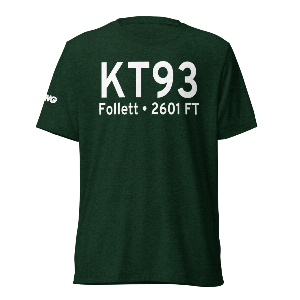 Follett Lipscomb County Airport (KT93) ICAO Tri-blend T-Shirt 