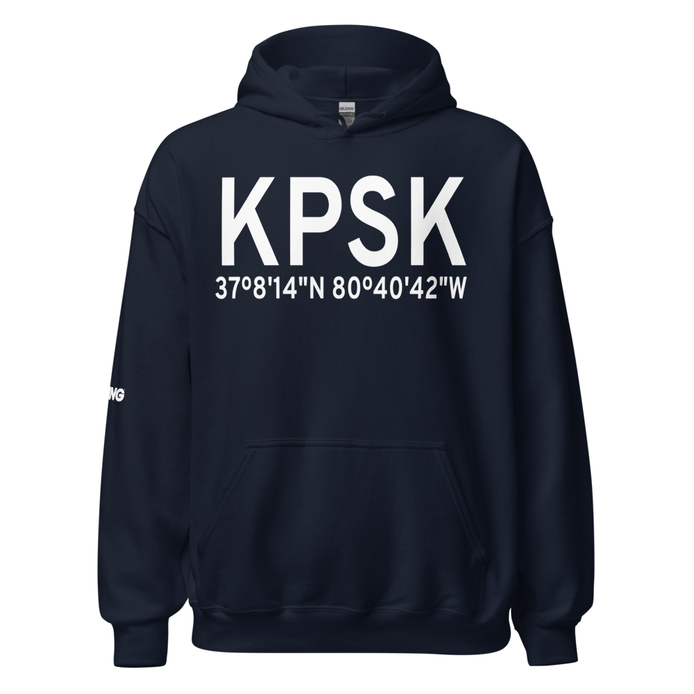 New River Valley Airport (KPSK) ICAO Hoodie Sweatshirt 