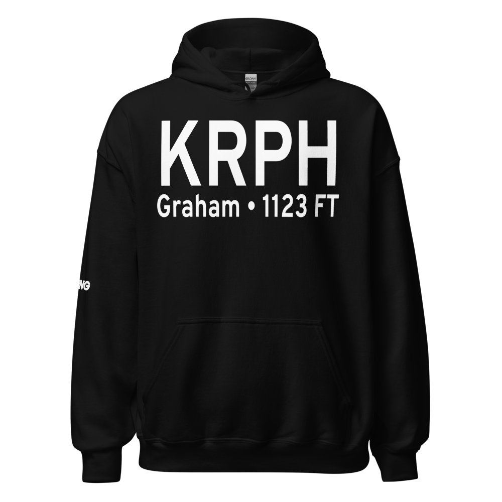 Graham Municipal Airport (KRPH) ICAO Hoodie Sweatshirt 