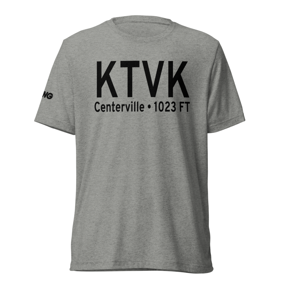 Centerville Municipal Airport (KTVK) ICAO Tri-blend T-Shirt 