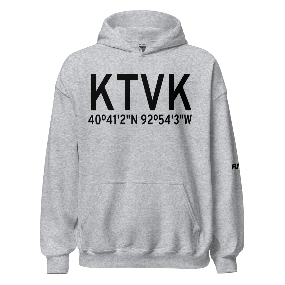 Centerville Municipal Airport (KTVK) ICAO Hoodie Sweatshirt 