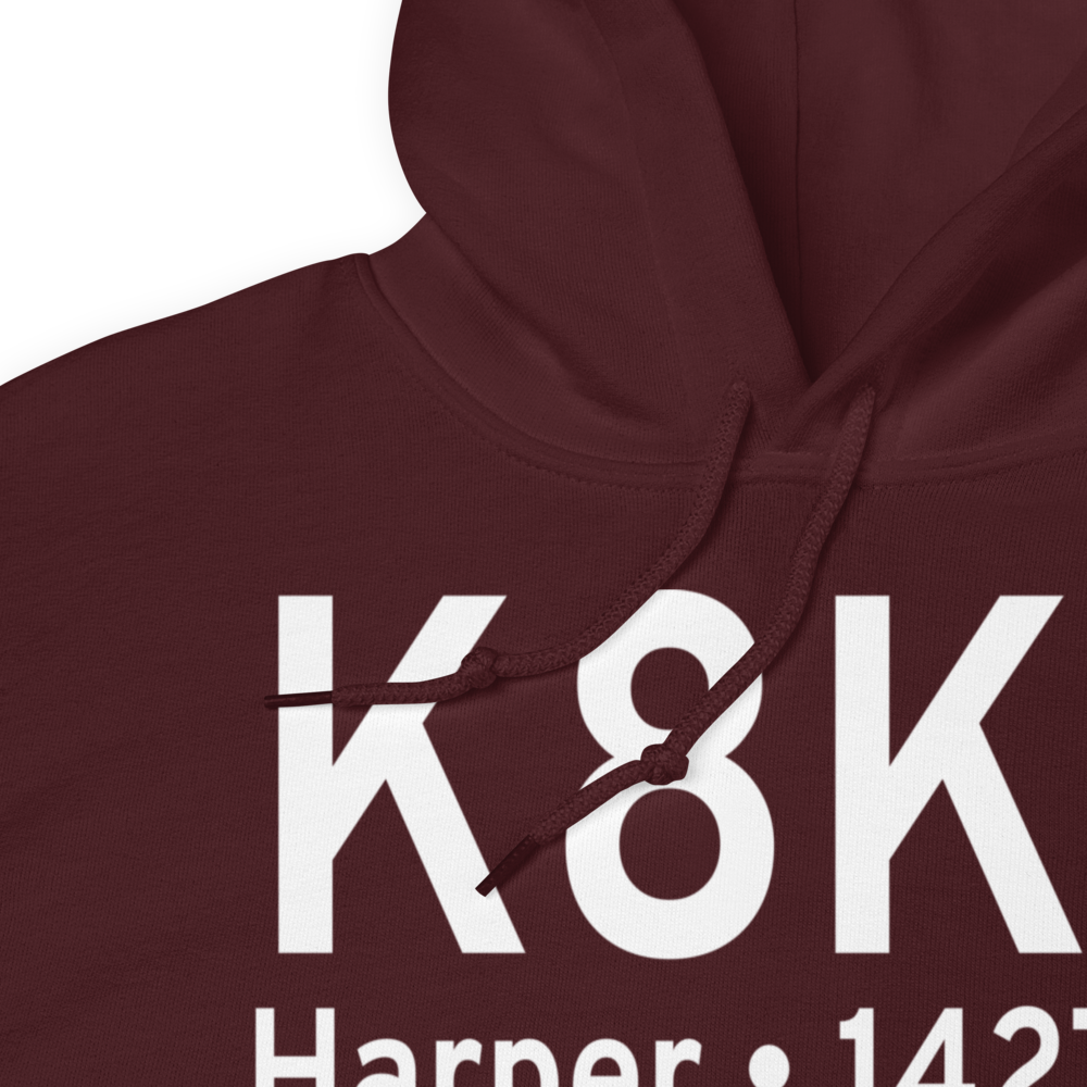 Harper Municipal Airport (K8K2) ICAO Hoodie Sweatshirt 