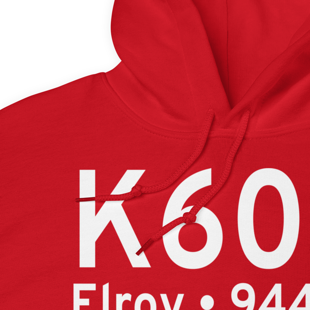 Elroy Municipal Airport (K60C) ICAO Hoodie Sweatshirt 