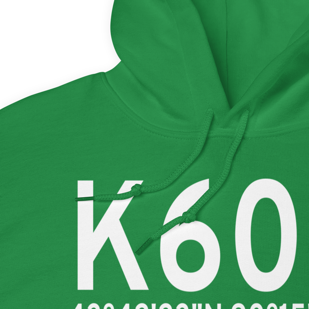 Elroy Municipal Airport (K60C) ICAO Hoodie Sweatshirt 