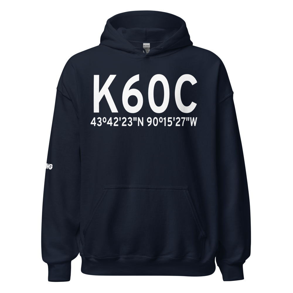 Elroy Municipal Airport (K60C) ICAO Hoodie Sweatshirt 