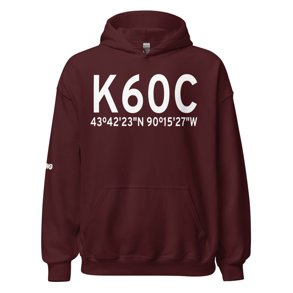 Elroy Municipal Airport (K60C) ICAO Hoodie Sweatshirt 