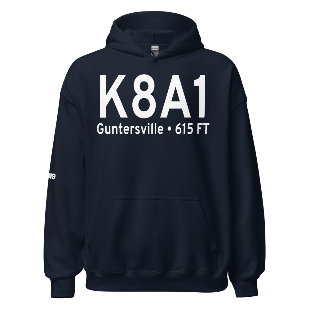 Guntersville Municipal Joe Starnes Field (K8A1) ICAO Hoodie Sweatshirt 
