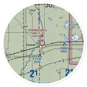 Towner Municipal Airport (D61) VFR Sectional Sticker (20 mile)