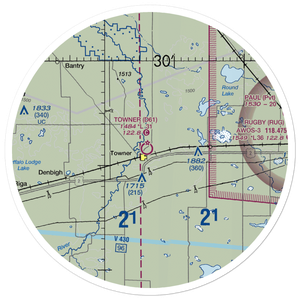 Towner Municipal Airport (D61) VFR Sectional Sticker (30 mile)