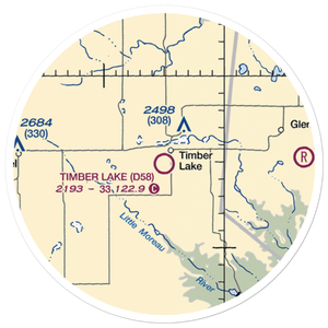 Timber Lake Municipal Airport (D58) VFR Sectional Sticker (20 mile)