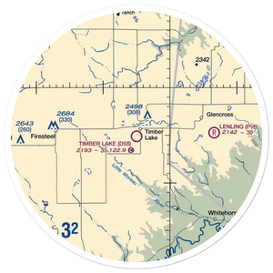 Timber Lake Municipal Airport (D58) VFR Sectional Sticker (30 mile)
