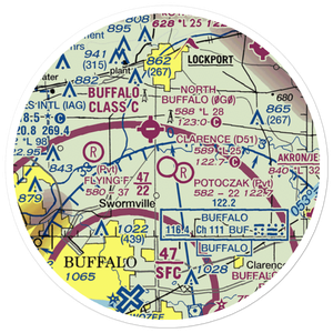 Clarence Aerodrome (D51) VFR Sectional Sticker (20 mile)