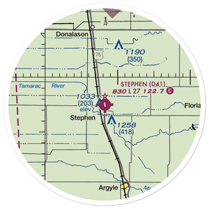 Stephen Municipal Airport (D41) VFR Sectional Sticker (20 mile)