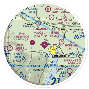 Canandaigua Airport (IUA) VFR Sectional Sticker (20 mile)