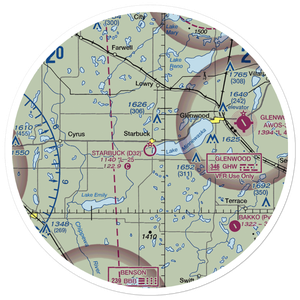 Starbuck Municipal Airport (D32) VFR Sectional Sticker (30 mile)