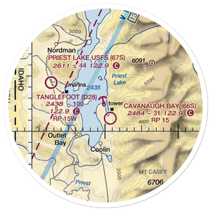 Tanglefoot Seaplane Base (D28) VFR Sectional Sticker (20 mile)