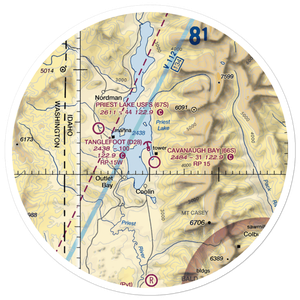 Tanglefoot Seaplane Base (D28) VFR Sectional Sticker (30 mile)