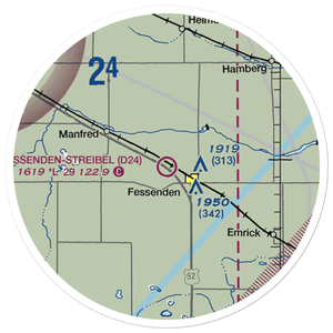 Fessenden Municipal Airport (D24) VFR Sectional Sticker (20 mile)