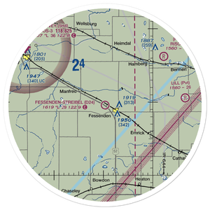 Fessenden Municipal Airport (D24) VFR Sectional Sticker (30 mile)