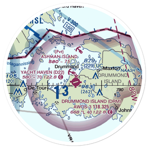 Drummond Island / Yacht Haven SPB (D22) VFR Sectional Sticker (20 mile)