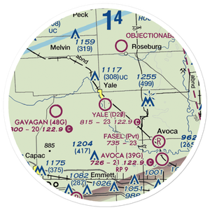 Yale Airport (D20) VFR Sectional Sticker (20 mile)