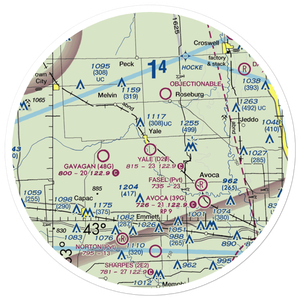 Yale Airport (D20) VFR Sectional Sticker (30 mile)