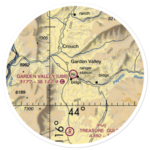 Garden Valley Heliport (D12) VFR Sectional Sticker (20 mile)