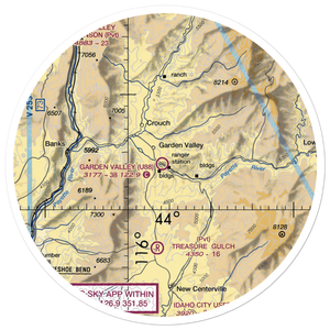 Garden Valley Heliport (D12) VFR Sectional Sticker (30 mile)