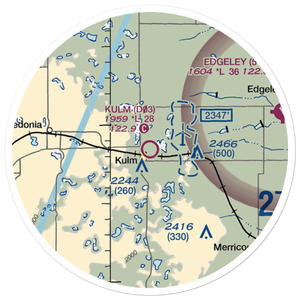 Kulm Municipal Airport (D03) VFR Sectional Sticker (20 mile)