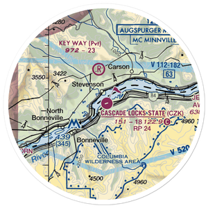 Cascade Locks State Airport (CZK) VFR Sectional Sticker (20 mile)