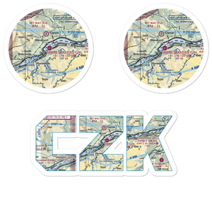 Cascade Locks State Airport (CZK) VFR Sectional Sticker Pack