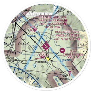 Hollister Municipal Airport (CVH) VFR Sectional Sticker (20 mile)