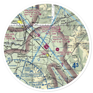 Hollister Municipal Airport (CVH) VFR Sectional Sticker (30 mile)