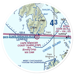 Cape Spencer C.G. Heliport (CSP) VFR Sectional Sticker (20 mile)