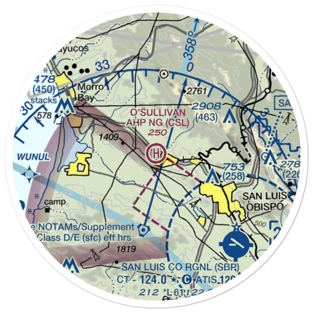 O'Sullivan Army Heliport (CSL) VFR Sectional Sticker (20 mile) 